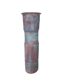 Funky segmented and textured stoneware "vase". A great decorative accessory for your home or office.